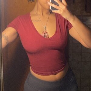 Burgundy crop top